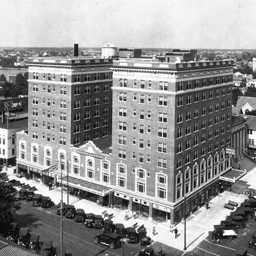aerial photo of buildings Franklin J. Mason and the Princess Martha