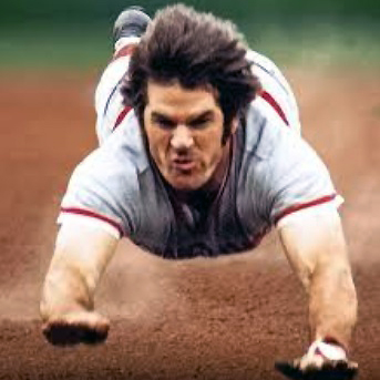 Pete Rose playing Baseball