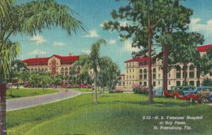 Postcard showing historic VA Hospital