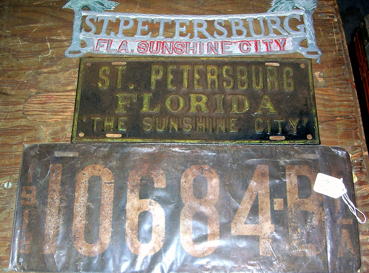 three plaques on display from St Petersburg Florida