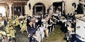 1920s photograph of flappers dancing on a rooftop in St. Petersburg as part of a party being hosted during Prohibition.