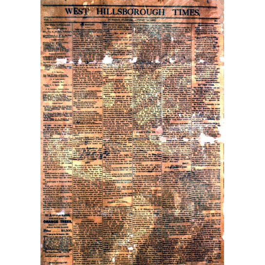 Digital scan of a very old newspaper with the masthead 