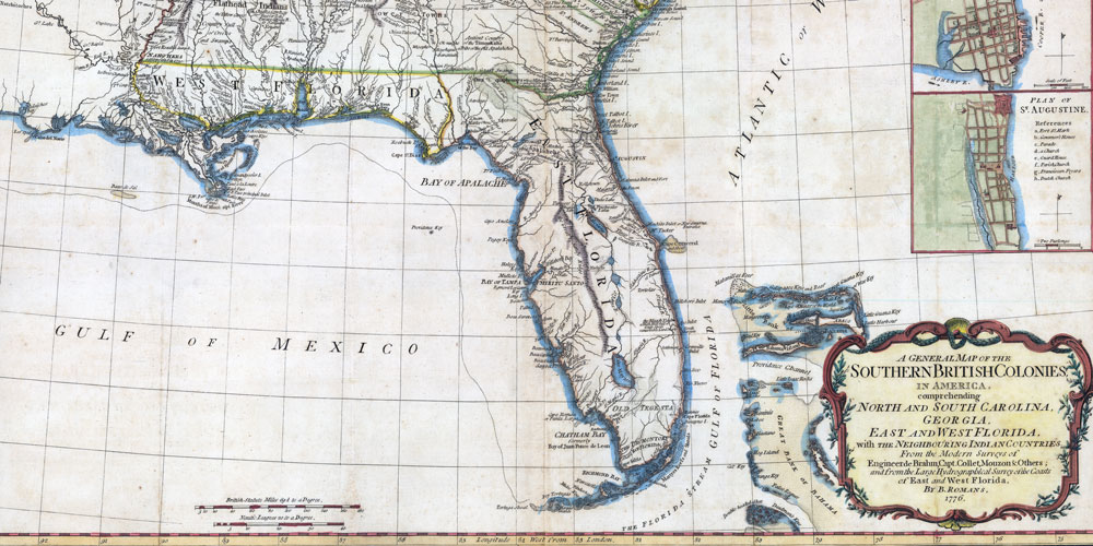 Historical map of England's British colonies in America in 1776