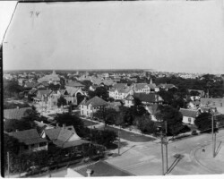 Looking northeast over Central Ave and 5th Ave N. First Avenue Methodist Episcopal Church, on the northeastern corner of 1st Ave N and 5th St. was built in 1913. School buildings seen to the left. and St. Peters Episcopal can be seen beyond. First Presbyterian Church dome is in the background center. Looking northeast over Central Ave and 5th Ave N. First Avenue Methodist Episcopal Church, on the northeastern corner of 1st Ave N and 5th St. was built in 1913. School buildings seen to the left. and St. Peters Episcopal can be seen beyond. First Presbyterian Church dome is in the background center.