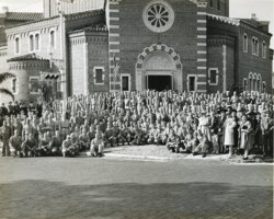 Soldiers in front of St. Mary's Catholic Church. c. 1942. Soldiers in front of St. Mary's Catholic Church. c. 1942.