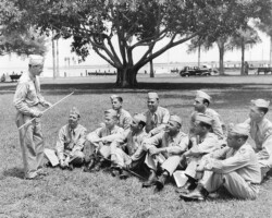 Group of Air Corps men in class on St. Petersburg waterfront. c. 1944 Group of Air Corps men in class on St. Petersburg waterfront. c. 1944