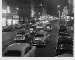 Central Avenue at night, at 3rd St, looking west. c. 1945