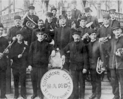 Sunshine City Band at the Williams Park bandstand. c. 1913.