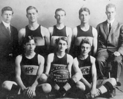 St. Petersburg High basketball team in 1911, when they became state champions. Identified: Talley, Miller, Trouth, Howell, Blackburn, Davis, Cleveland, Jacobs.