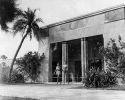 Two young women exiting the Solarium. The Solarium opened for sunbathers in 1930. Two young women exiting the Solarium. The Solarium opened for sunbathers in 1930.