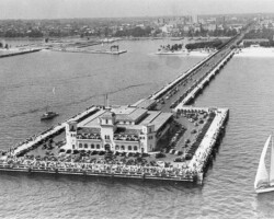 Million Dollar Pier, looking west to waterfront. c. 1940