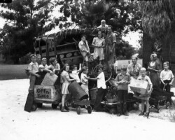 Children collect scrap metal to support the war effort during World War II. c. 1942. Children collect scrap metal to support the war effort during World War II. c. 1942.