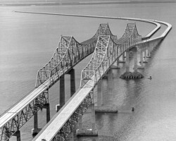 Double-span of the original Sunshine Skyway Bridge. c. 1971