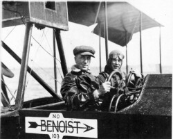 Roger Jannus and passenger in Benoist No. 103, c. 1914. Roger Jannus and passenger in Benoist No. 103, c. 1914.