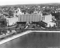 Aerial view of the Vinoy Hotel. Looking north from the Vinoy Basin. c. 1935 Aerial view of the Vinoy Hotel. Looking north from the Vinoy Basin. c. 1935