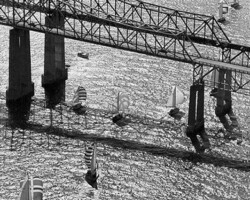 Original double-span of the Sunshine Skyway Bridge. c. 1971