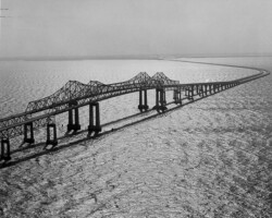 Original double-span of the Sunshine Skyway Bridge. c. 1971