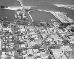 Aerial view of downtown & waterfront from 3rd St. N looking east along 3rd Ave. N, c. 1955. Aerial view of downtown & waterfront from 3rd St. N looking east along 3rd Ave. N, c. 1955.